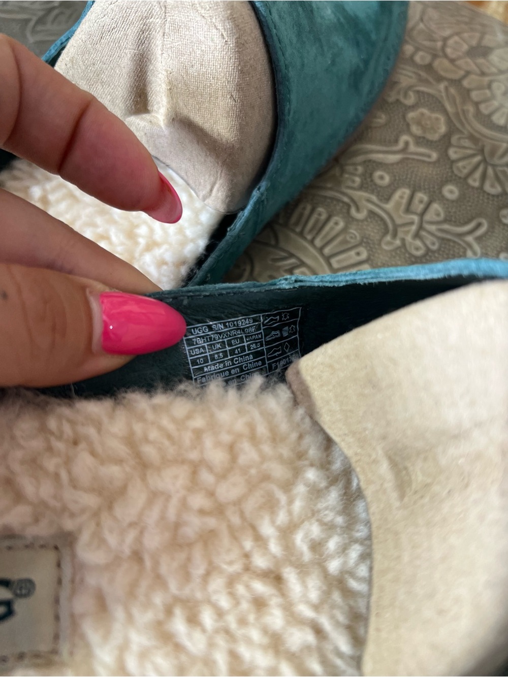 UGG • NEW Women's Tamara suede slippers in a teal green color - Picture 5 of 10